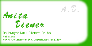 anita diener business card